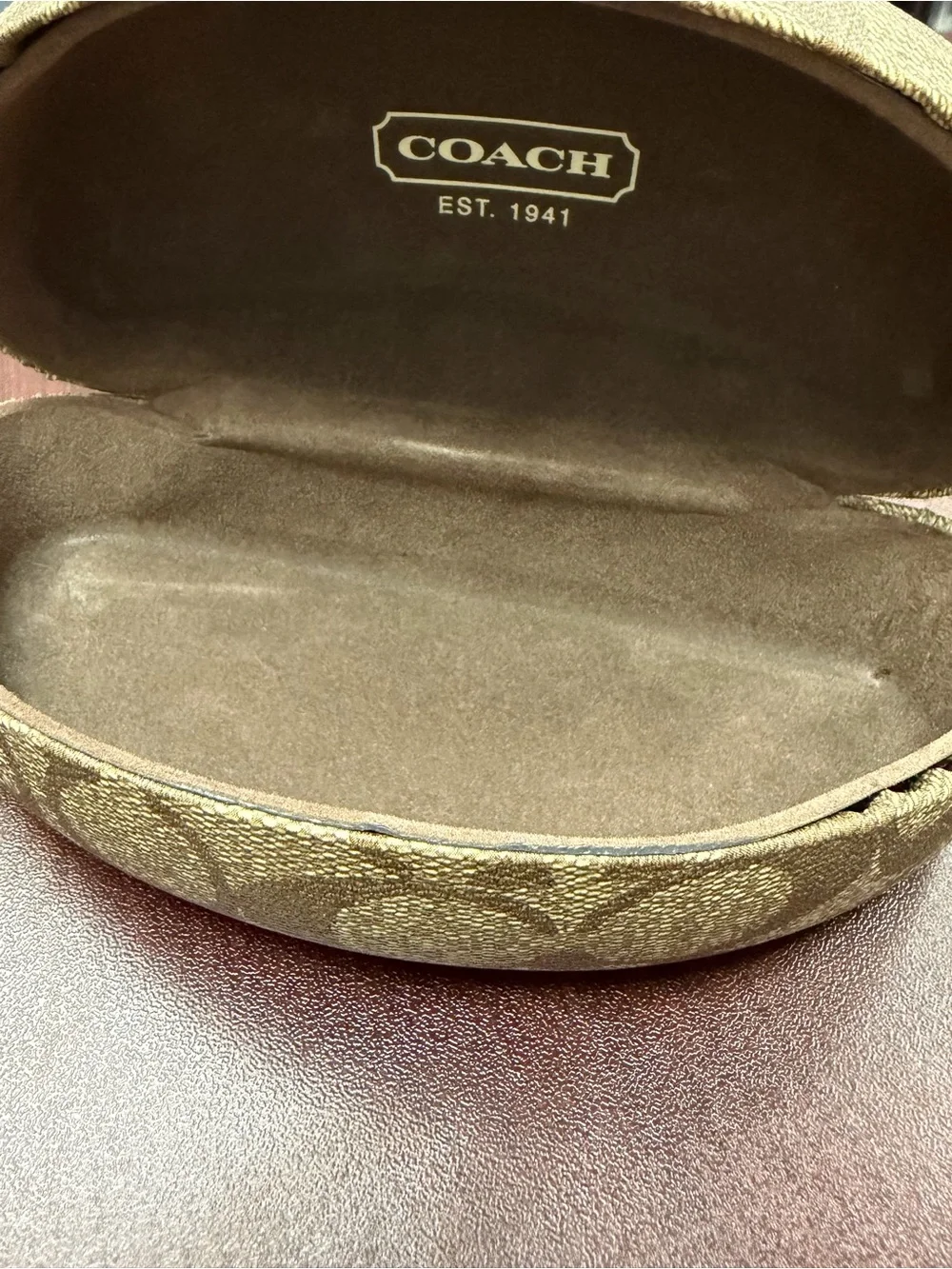 COACH Clamshell Hard Sunglasses Case Signature C Canvas